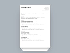 Text Only One Column Resume CV Template gallery image