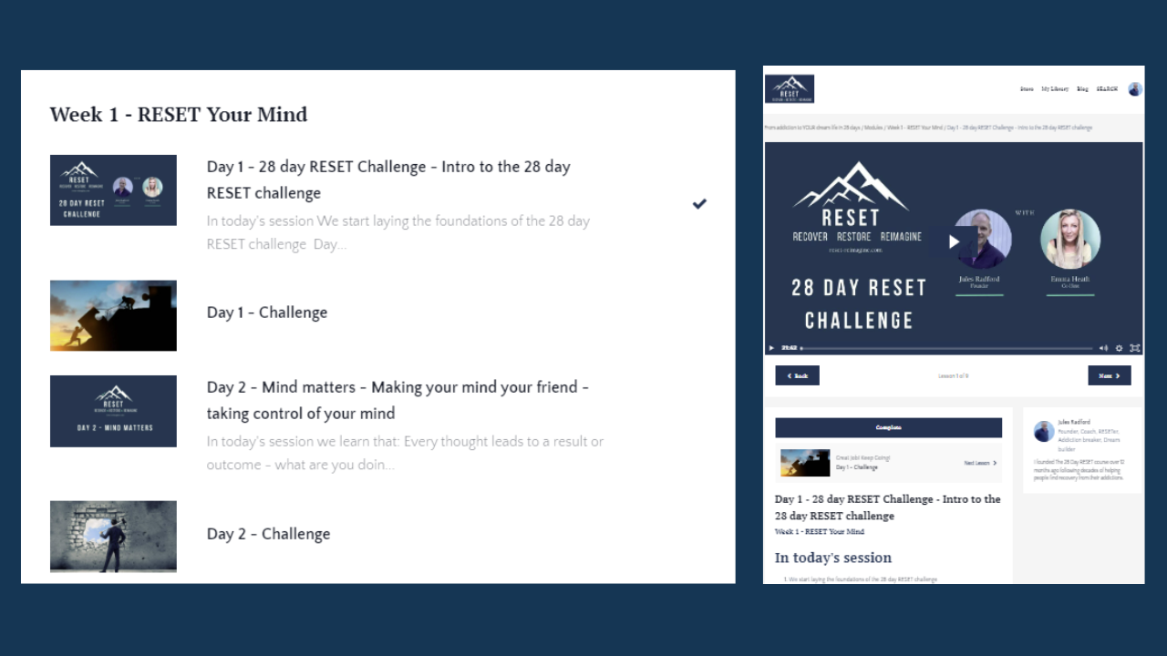 The Reset Challenge-Recovery Reimagined - Reset Your Mind, Recover Your life, Start Living Again! media 3