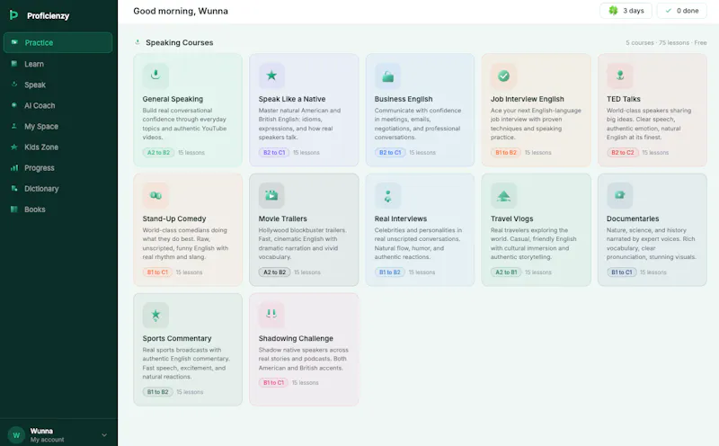 Proficienzy - Learn English. screenshot 1