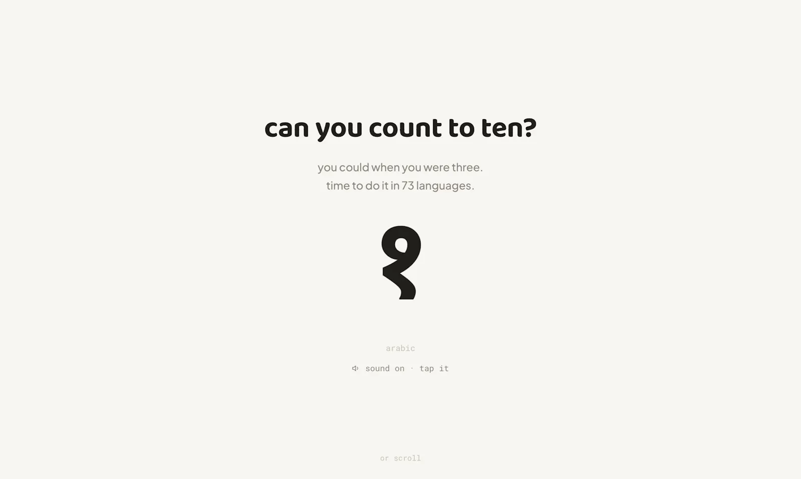 Learn to count in 73 languages screenshot 2
