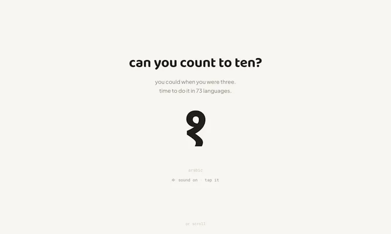 Learn to count in 73 languages screenshot 2