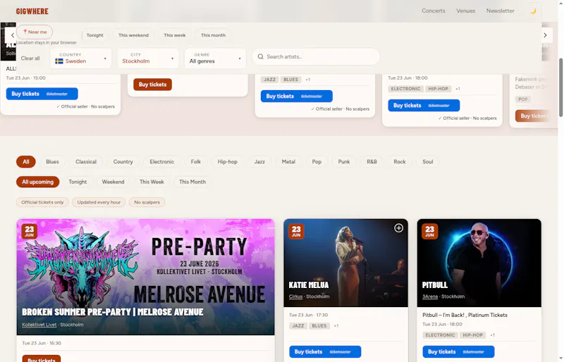 GigWhere screenshot 4