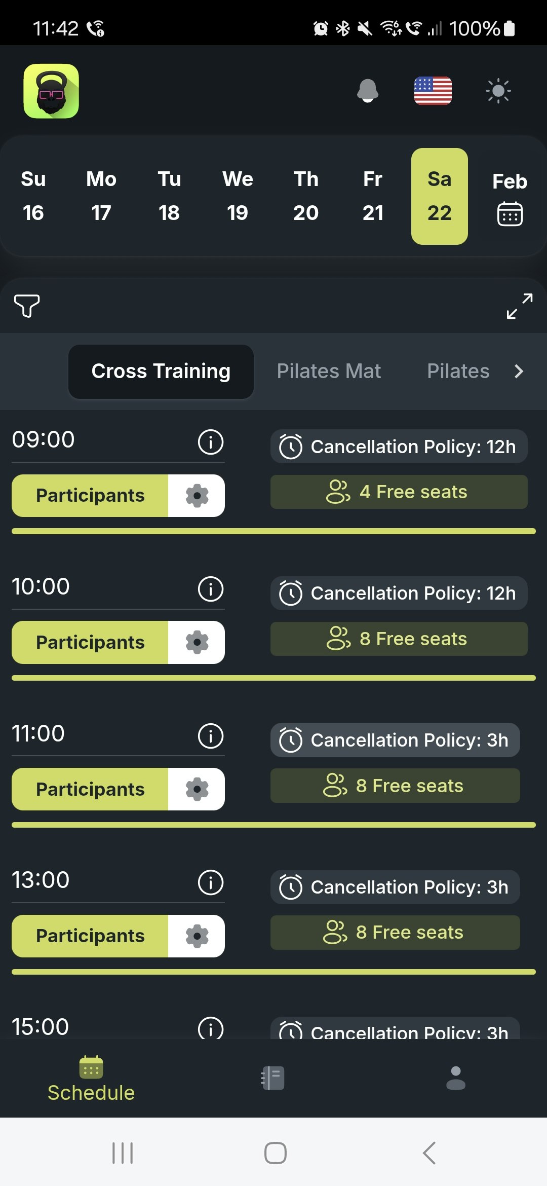 Gym Booking Platform - Rettu - Screenshot 2 showing product features and functionality