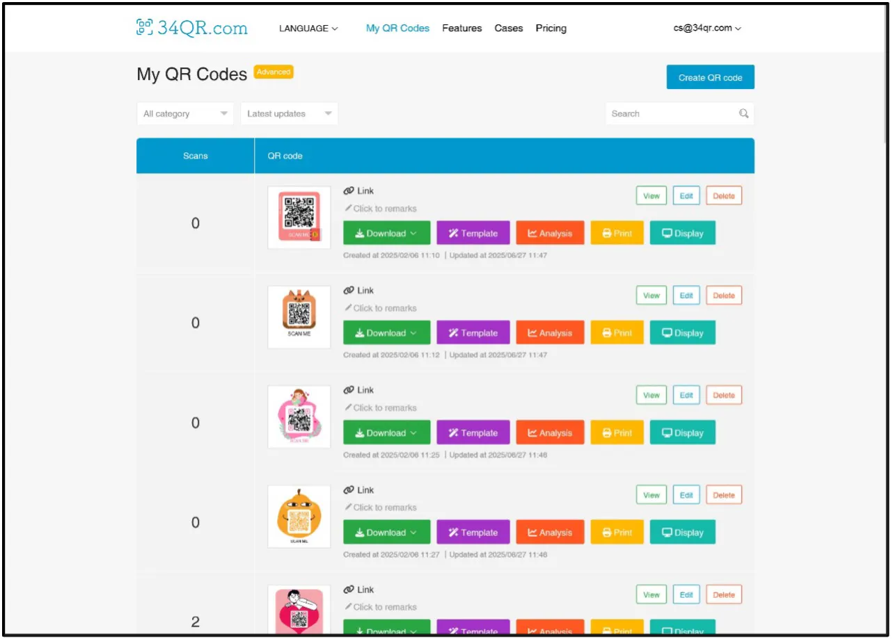 34QR.com free QR code generator gallery image