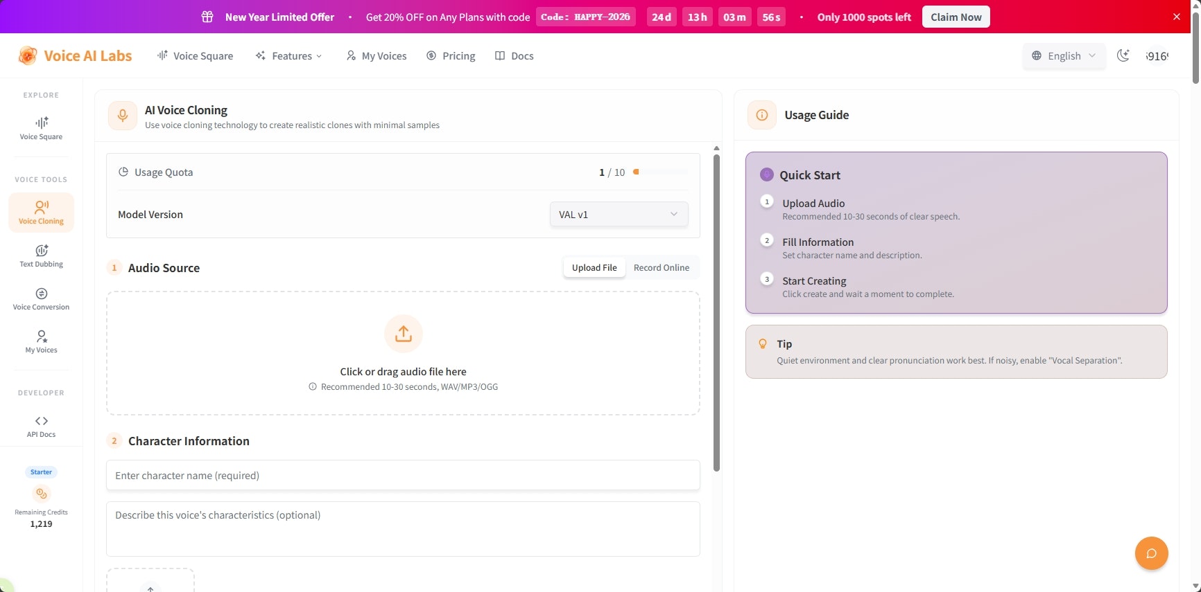 VoiceAILabs - Screenshot 2 showing product features and functionality
