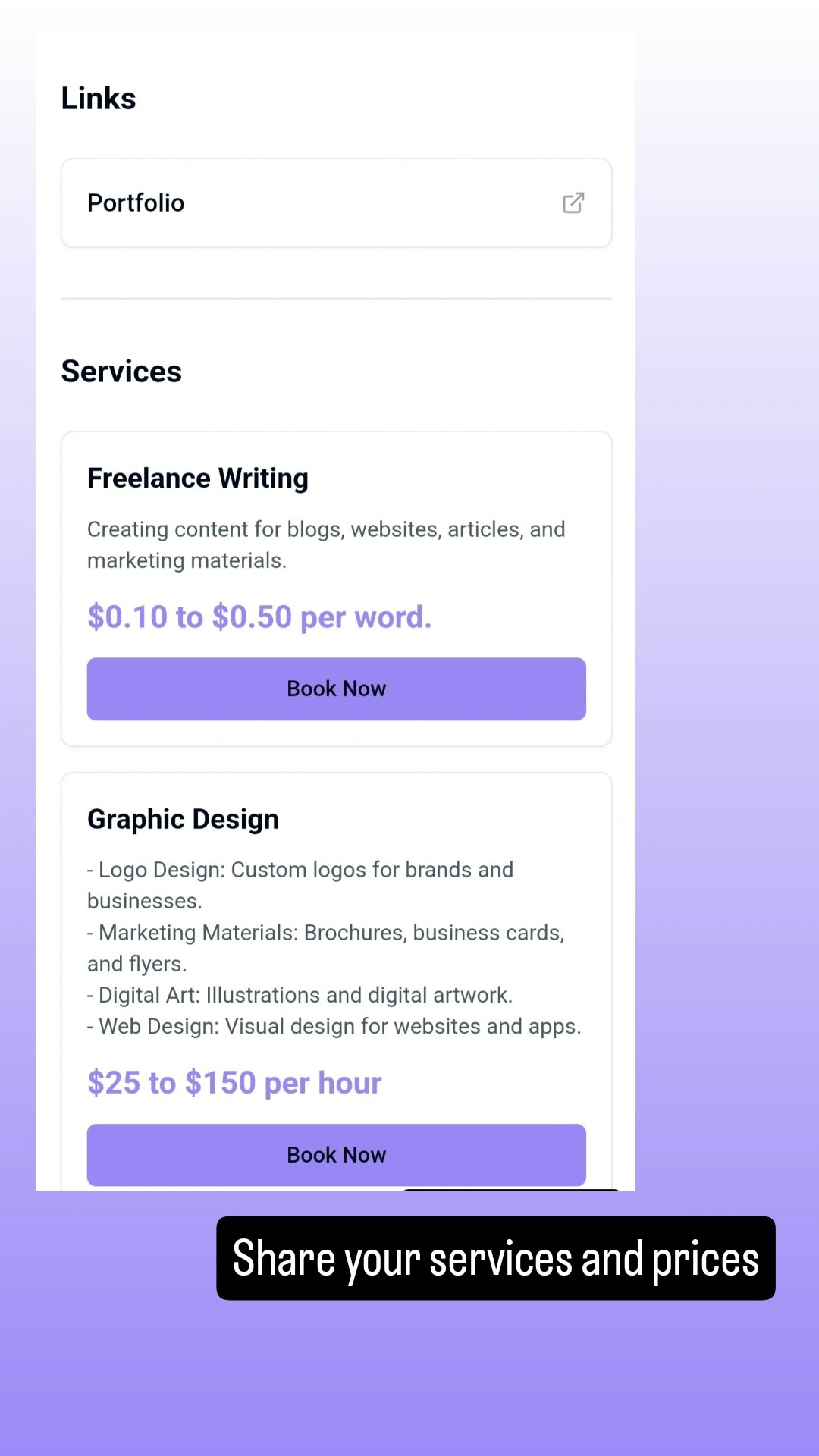 Mídia 1 de Parceira - Compartilhe serviços de freelancing em biografia, cobrar por terem chamadas