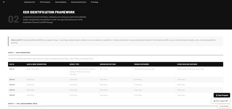EU Project Commercialisation Toolkit screenshot 3