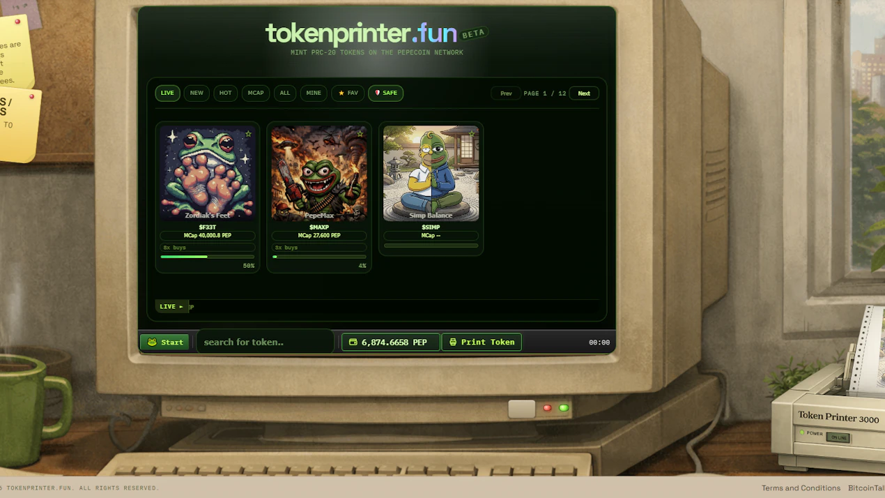 TokenPrinter.fun product