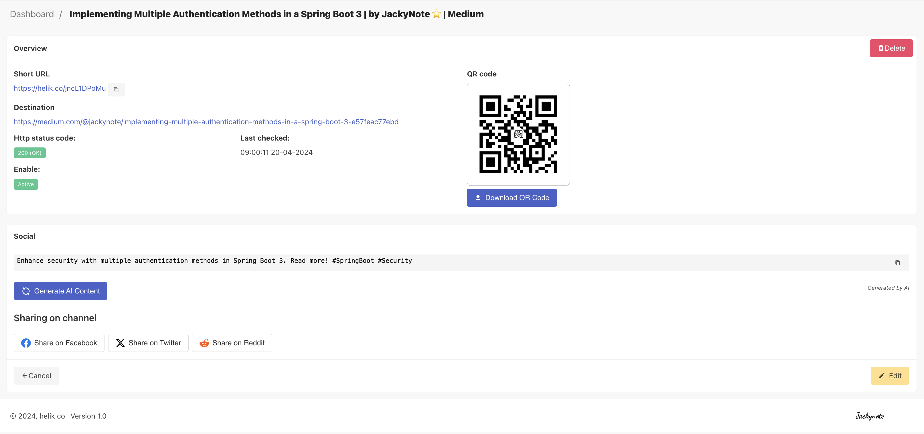 Sonido - Acortamiento de URL Swift y generación de código QR media 3