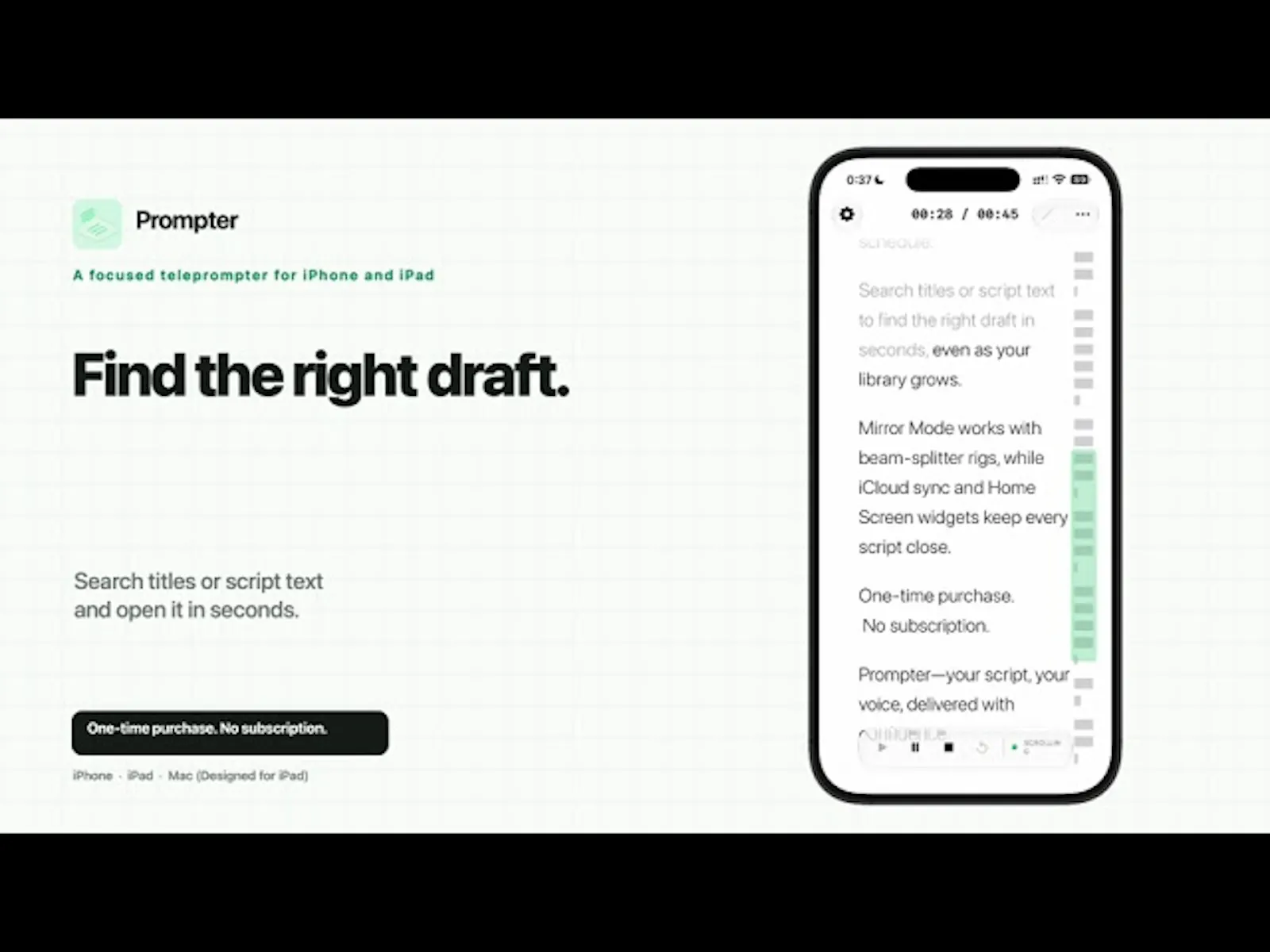 Prompter screenshot 1 (video preview)