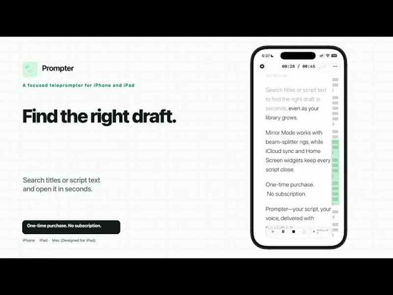 Prompter screenshot 1 (video preview)