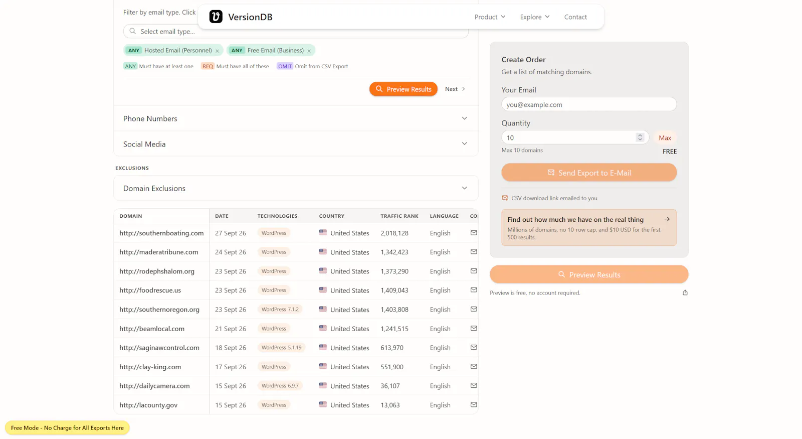VersionDB screenshot 2
