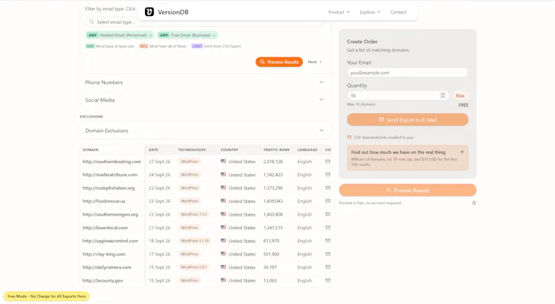 VersionDB screenshot 2