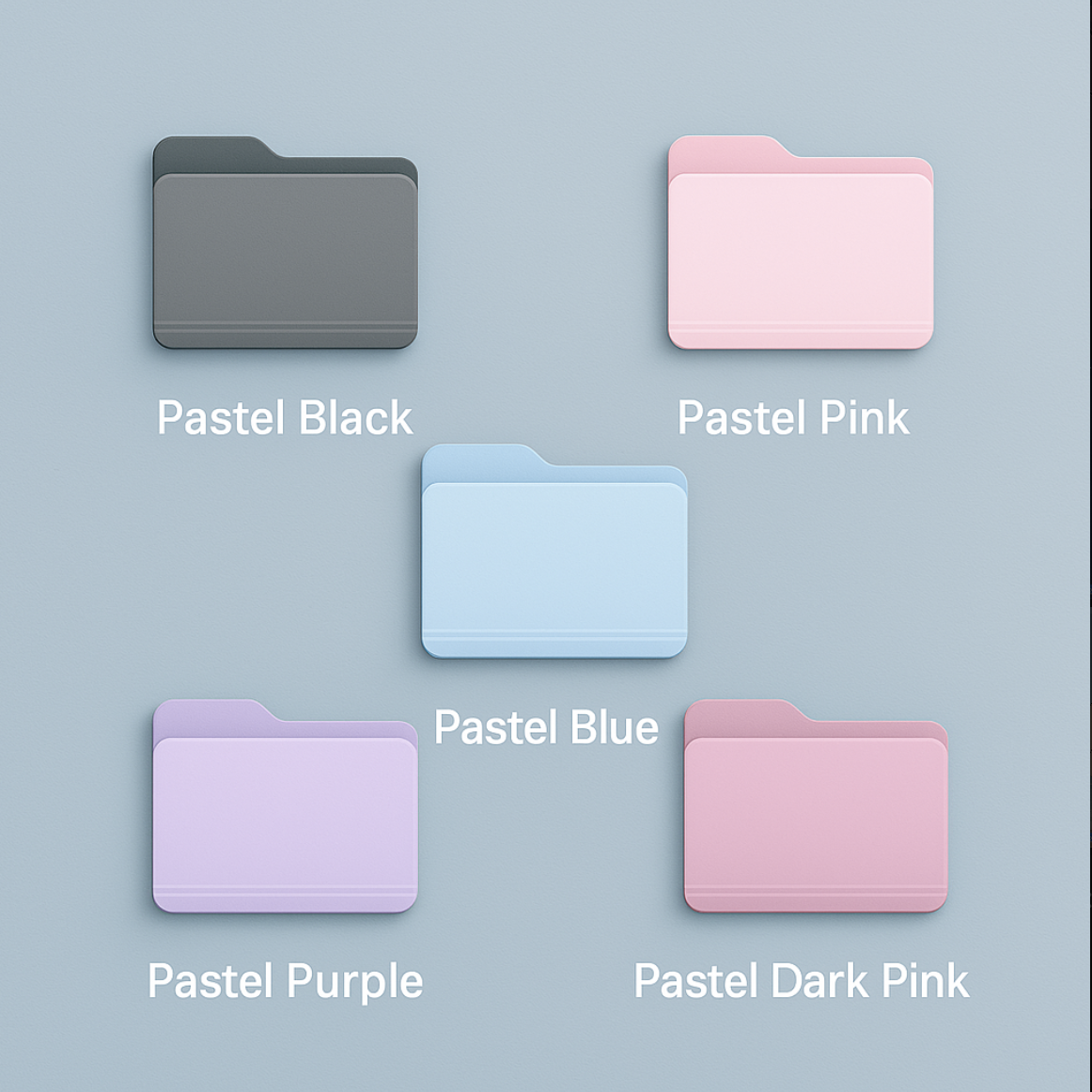 Pastell -Mac -Ordner -Symbole - Ästhetische Ordnersymbole zum Anpassen Ihres Mac -Desktops Medien 1