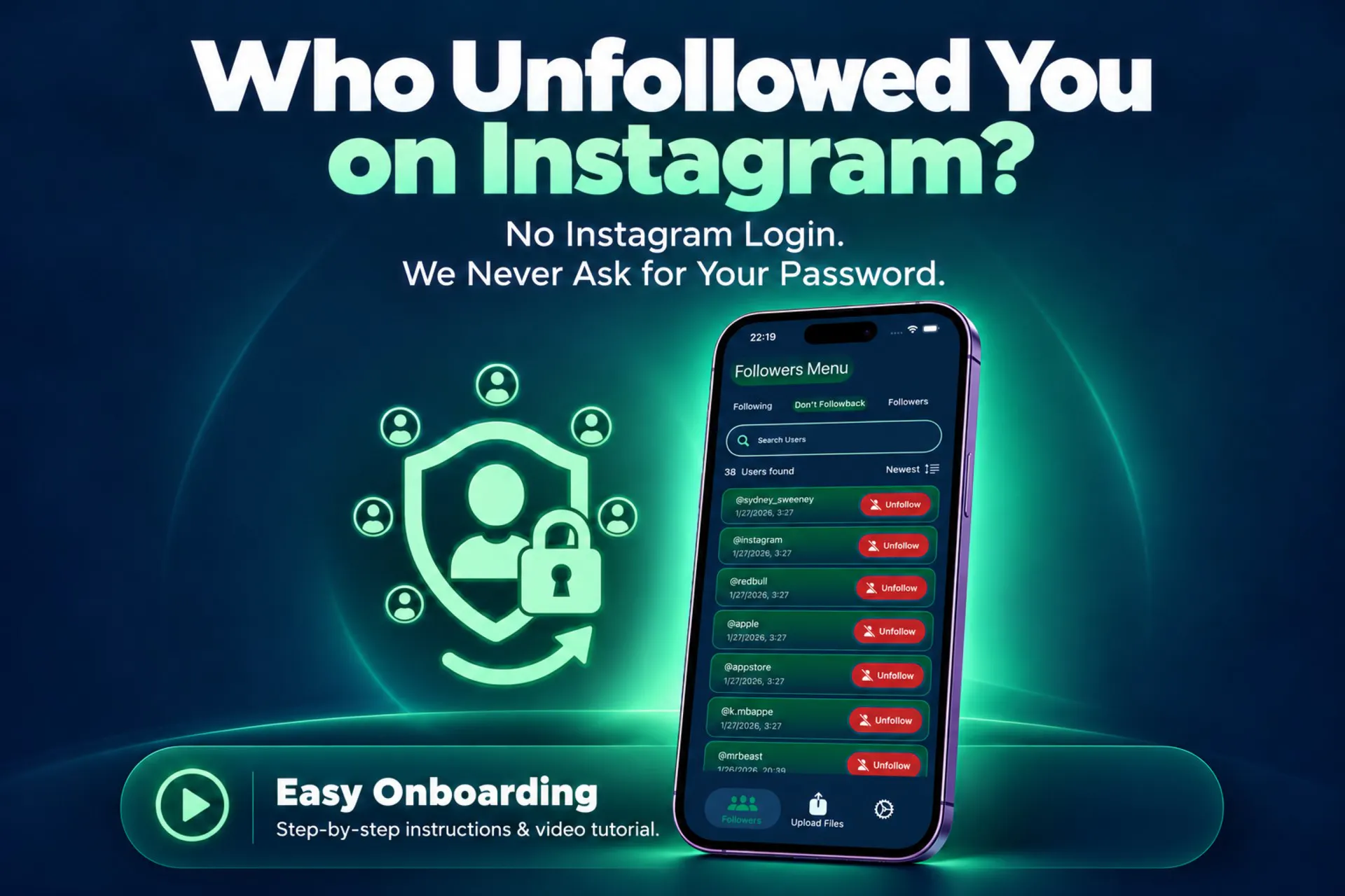 Instagram unfollow tracker, no login gallery image