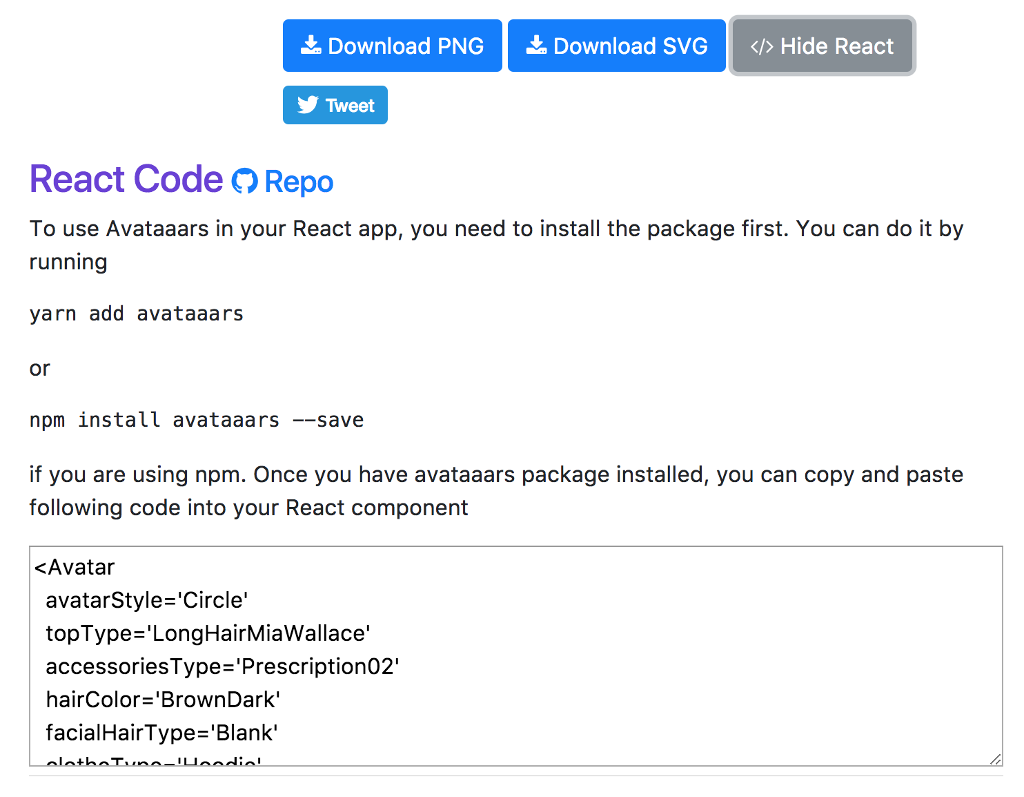 Avataaars React Component gallery image