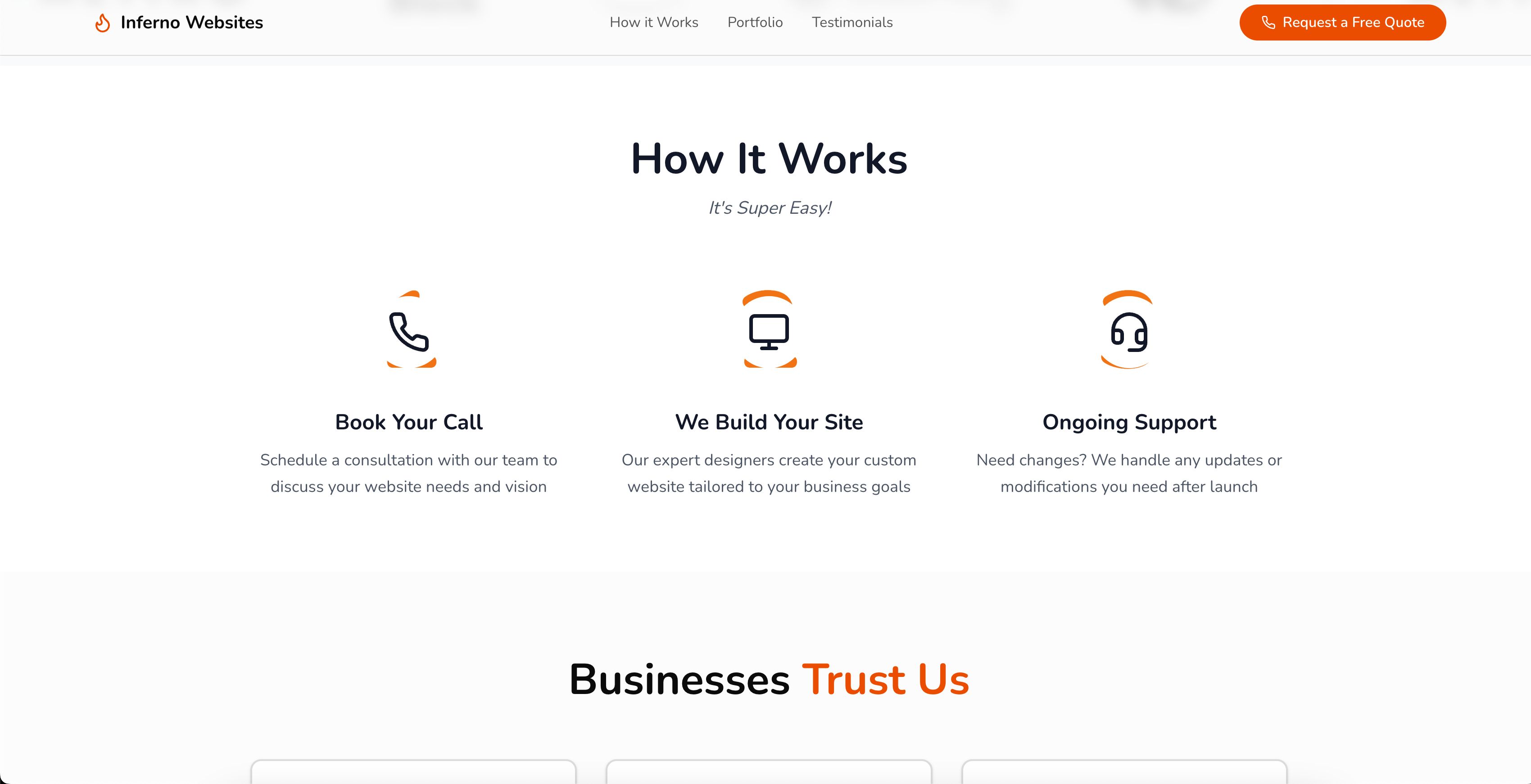 Inferno Websites - Screenshot 2 showing product features and functionality