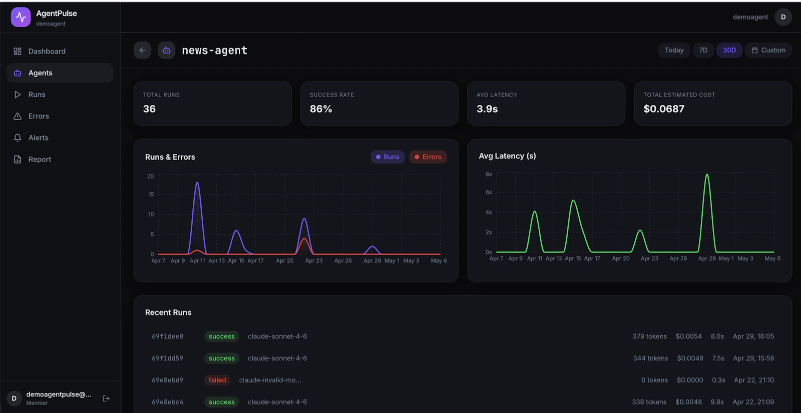 AgentPulse screenshot 1