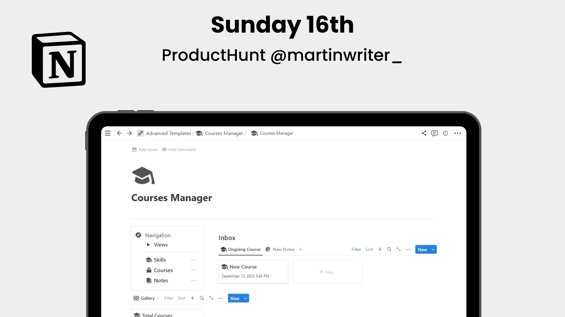 startuptile Notion Course Manager-Manage and organize all courses from one place