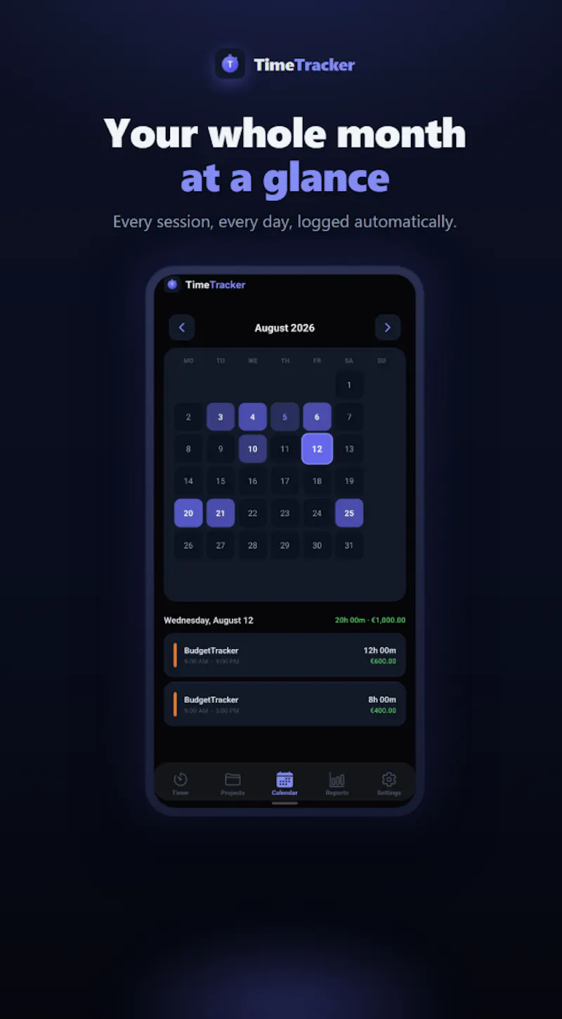 TimeTracker screenshot 2