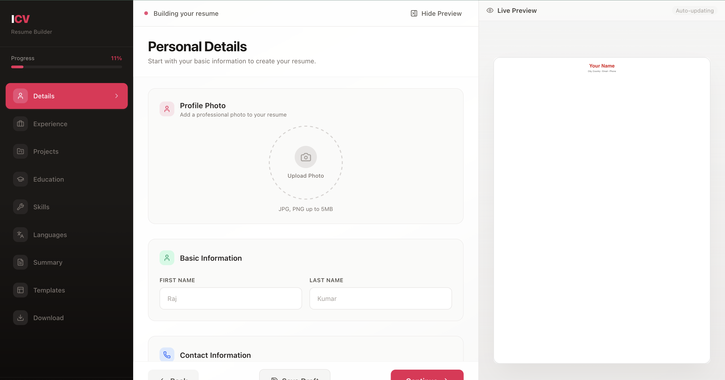 ImpresCV screenshot 2
