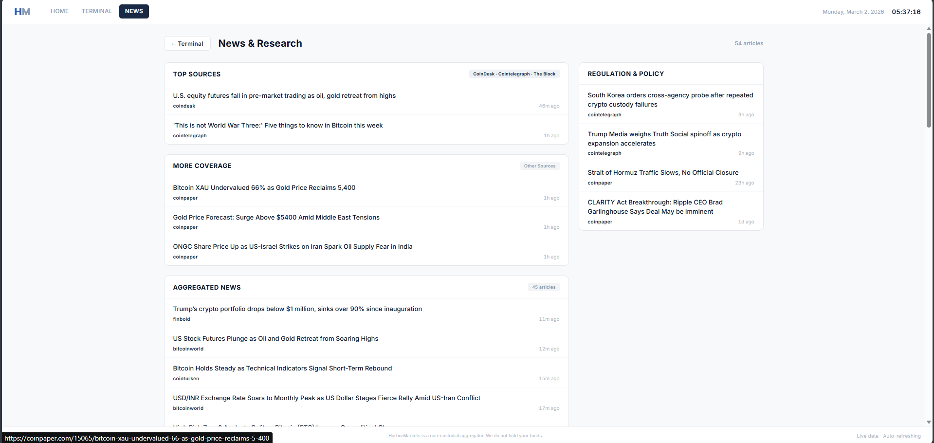 Harbor Markets - Screenshot 2 showing product features and functionality