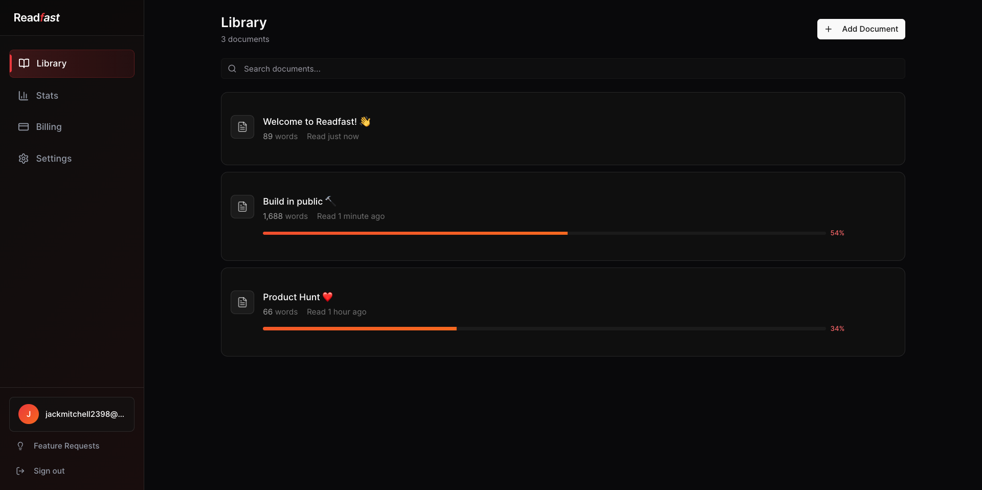 Readfast - Screenshot 2 showing product features and functionality