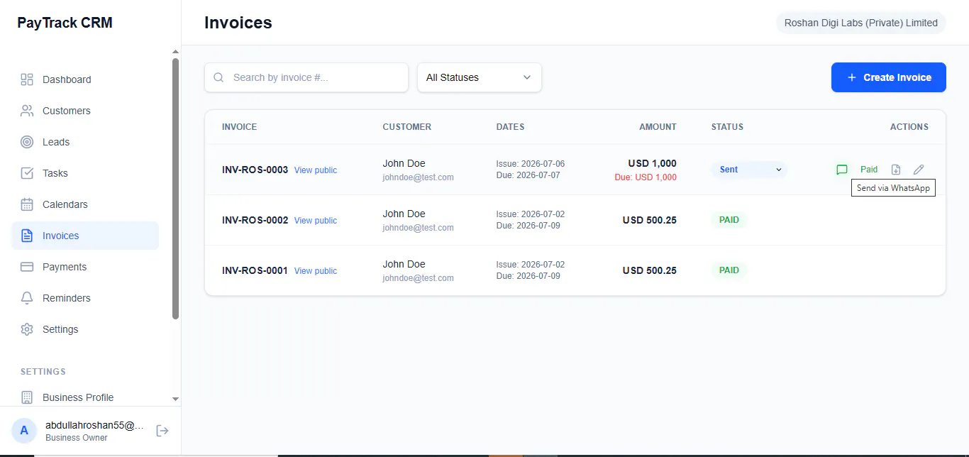 PayTrack CRM gallery image