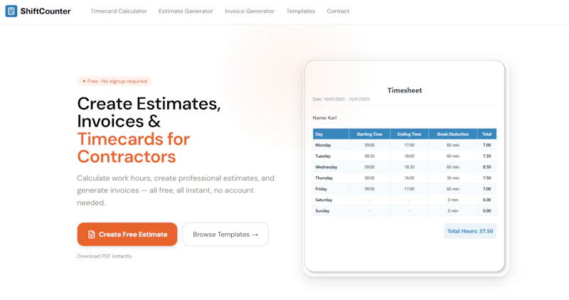 ShiftCounter screenshot 1