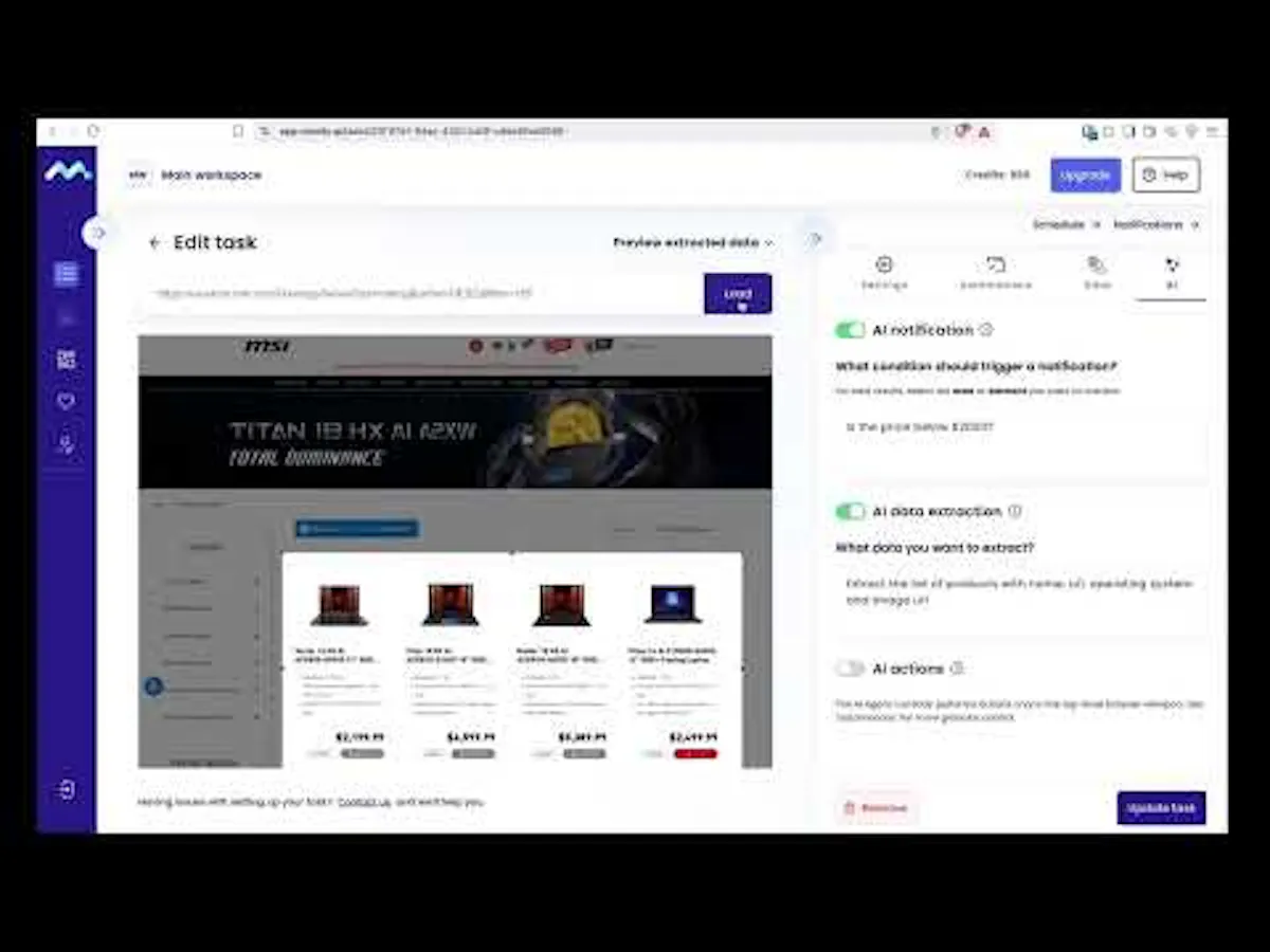 Monitor website changes with AI