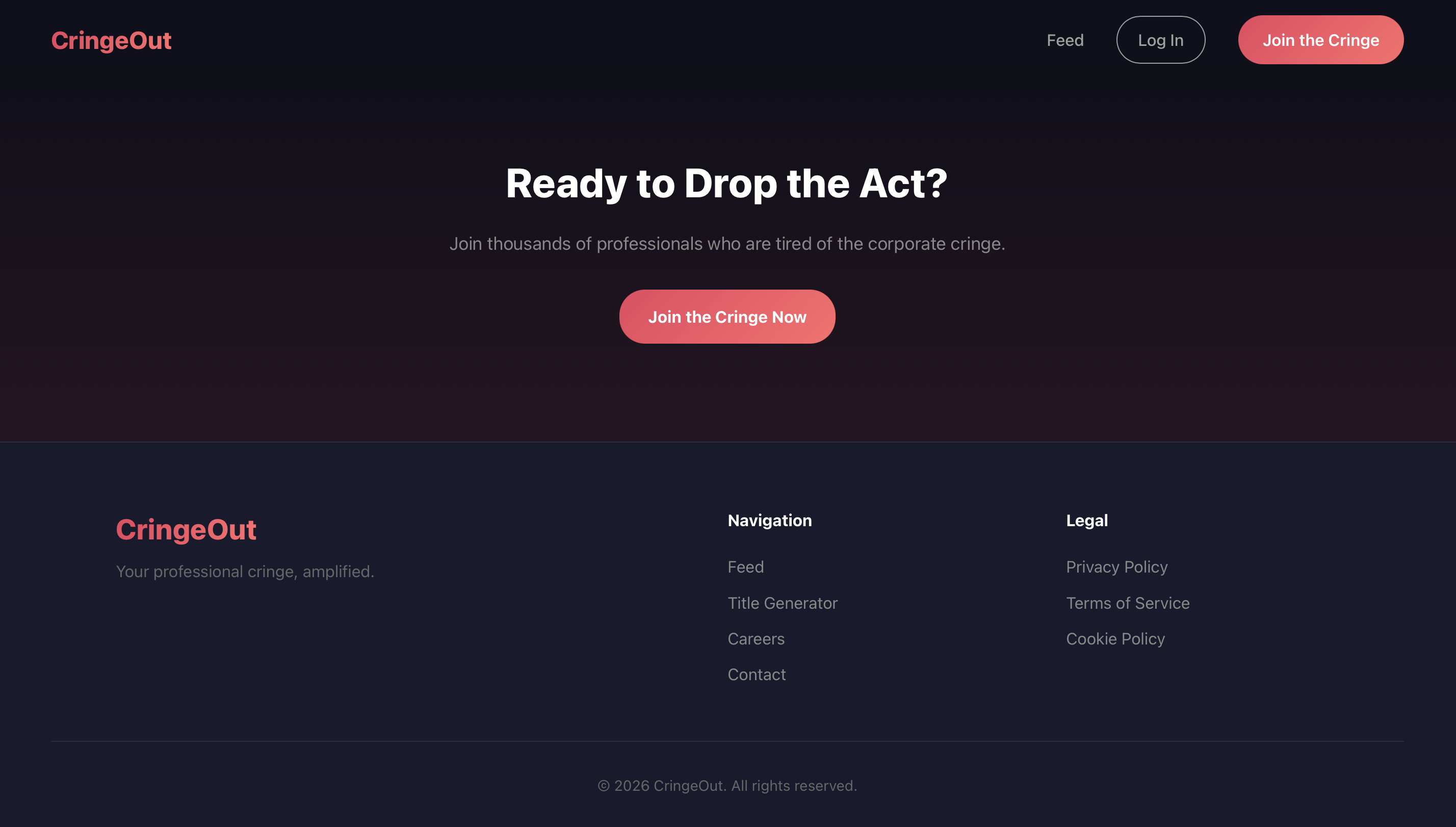 CringeOut.com - Social Network - Screenshot 3 showing product features and functionality