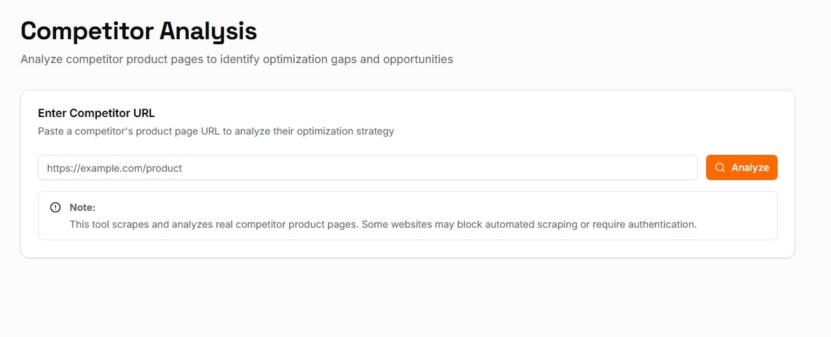 AEO Optimizer - Screenshot 2 showing product features and functionality
