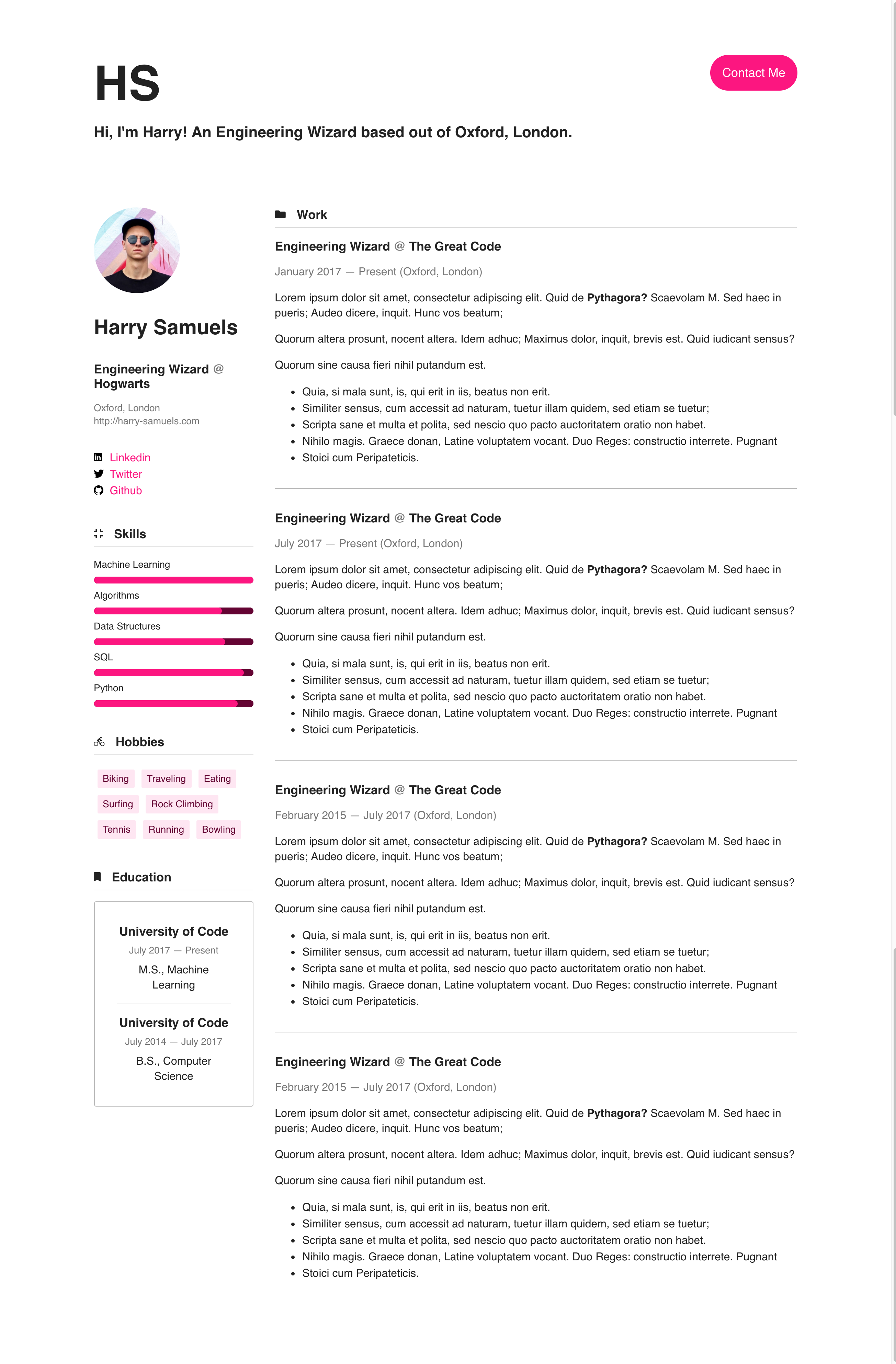 HTML Resume gallery image