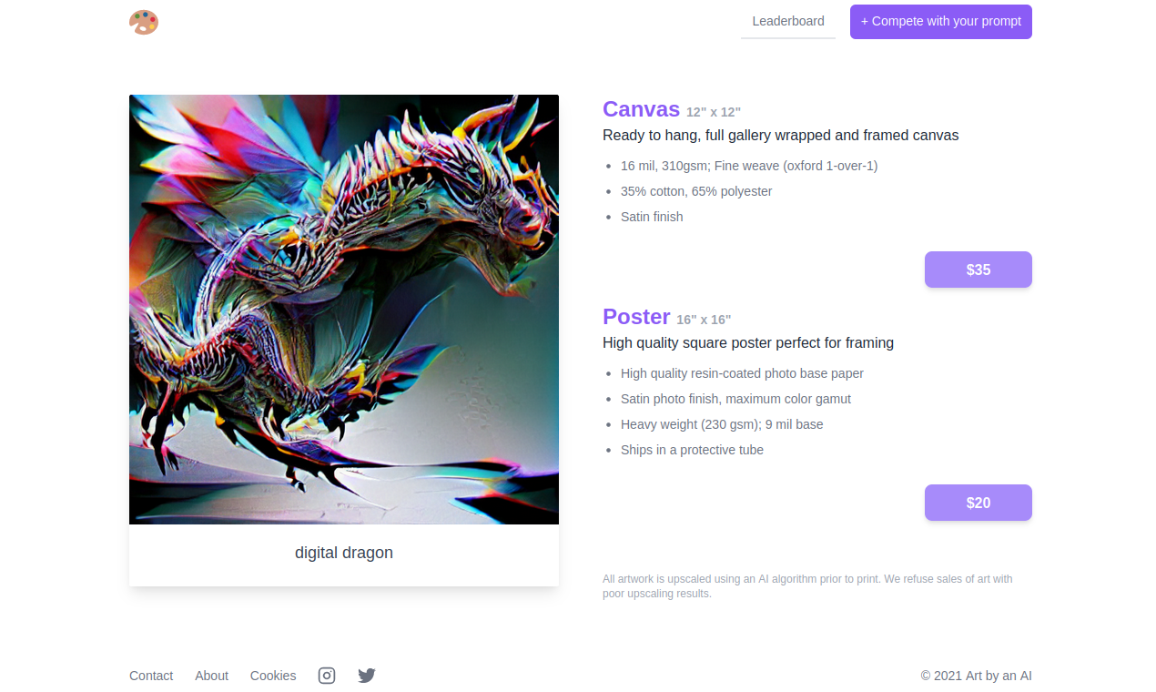 Art by an AI gallery image