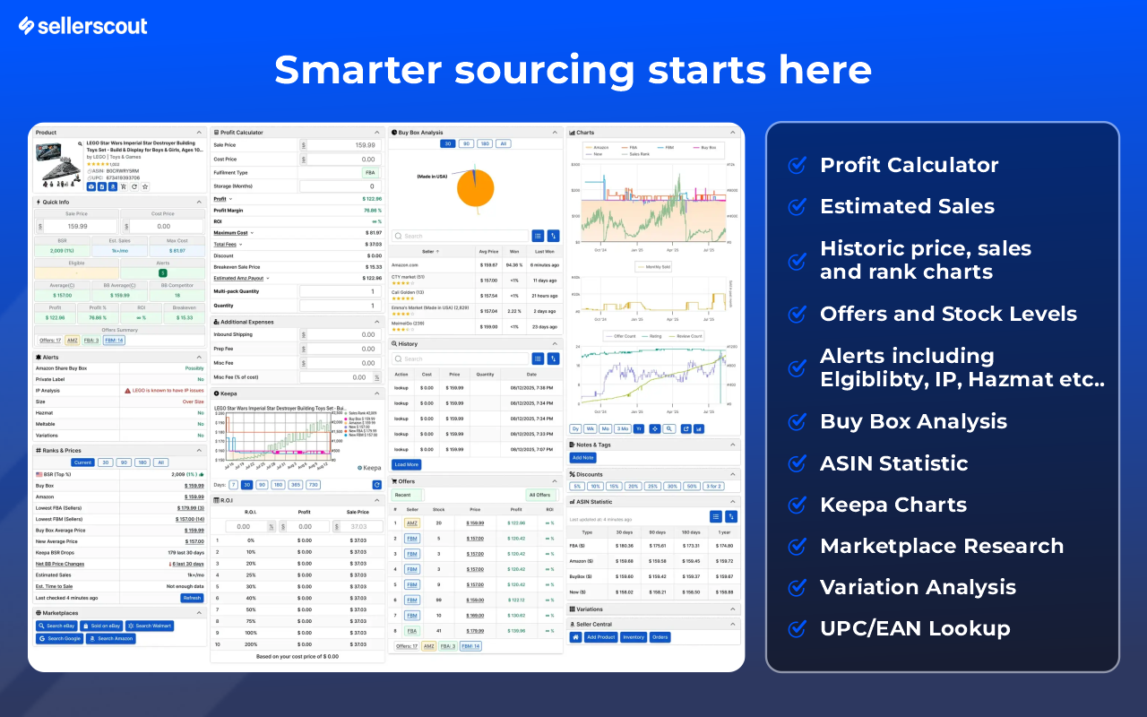 SellerScout - Main screenshot showing features and interface