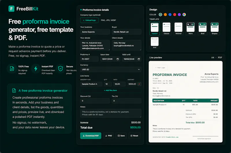 FreeBillKit screenshot 3