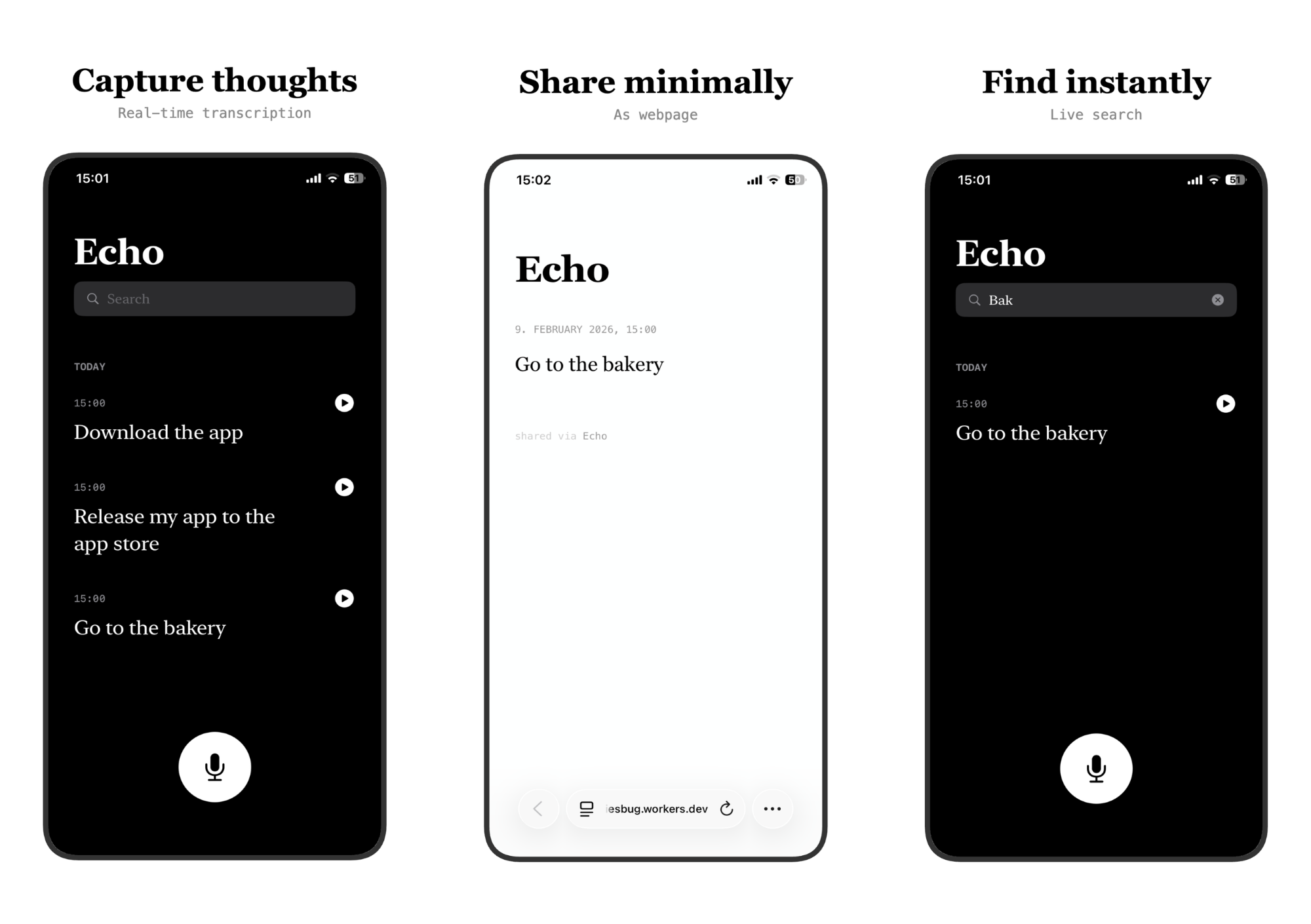 Echo - Main product screenshot demonstrating key features and user interface