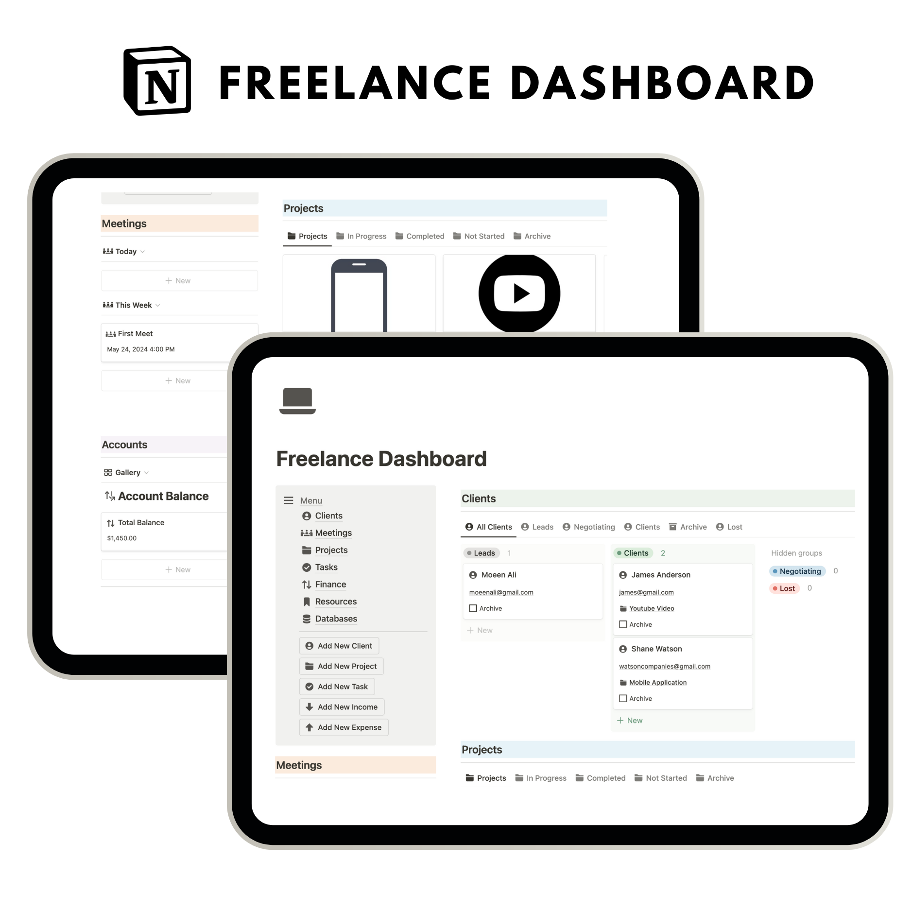Freelance dashboard