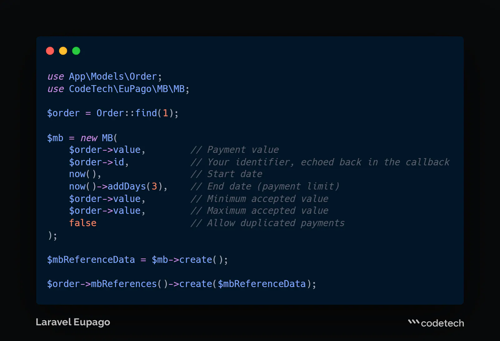 Laravel Eupago screenshot 2