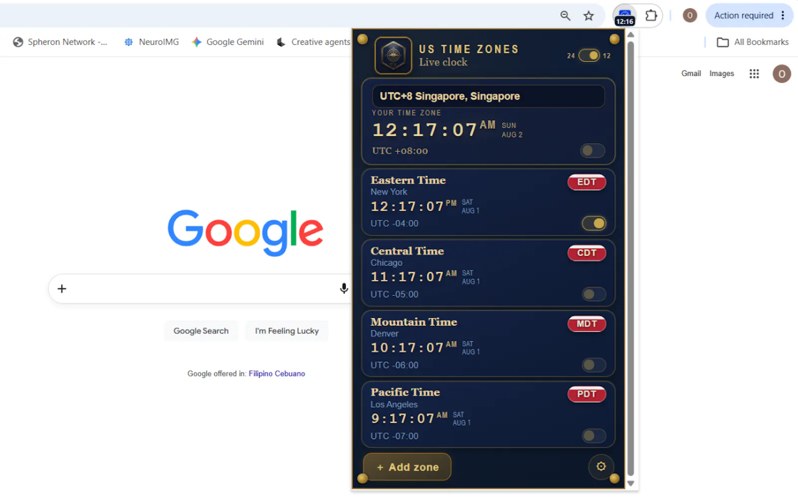 US Time Zones screenshot 1