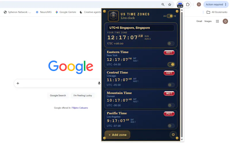 US Time Zones screenshot 1