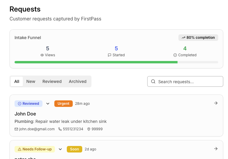 FirstPass - AI Intake for Home Services gallery image