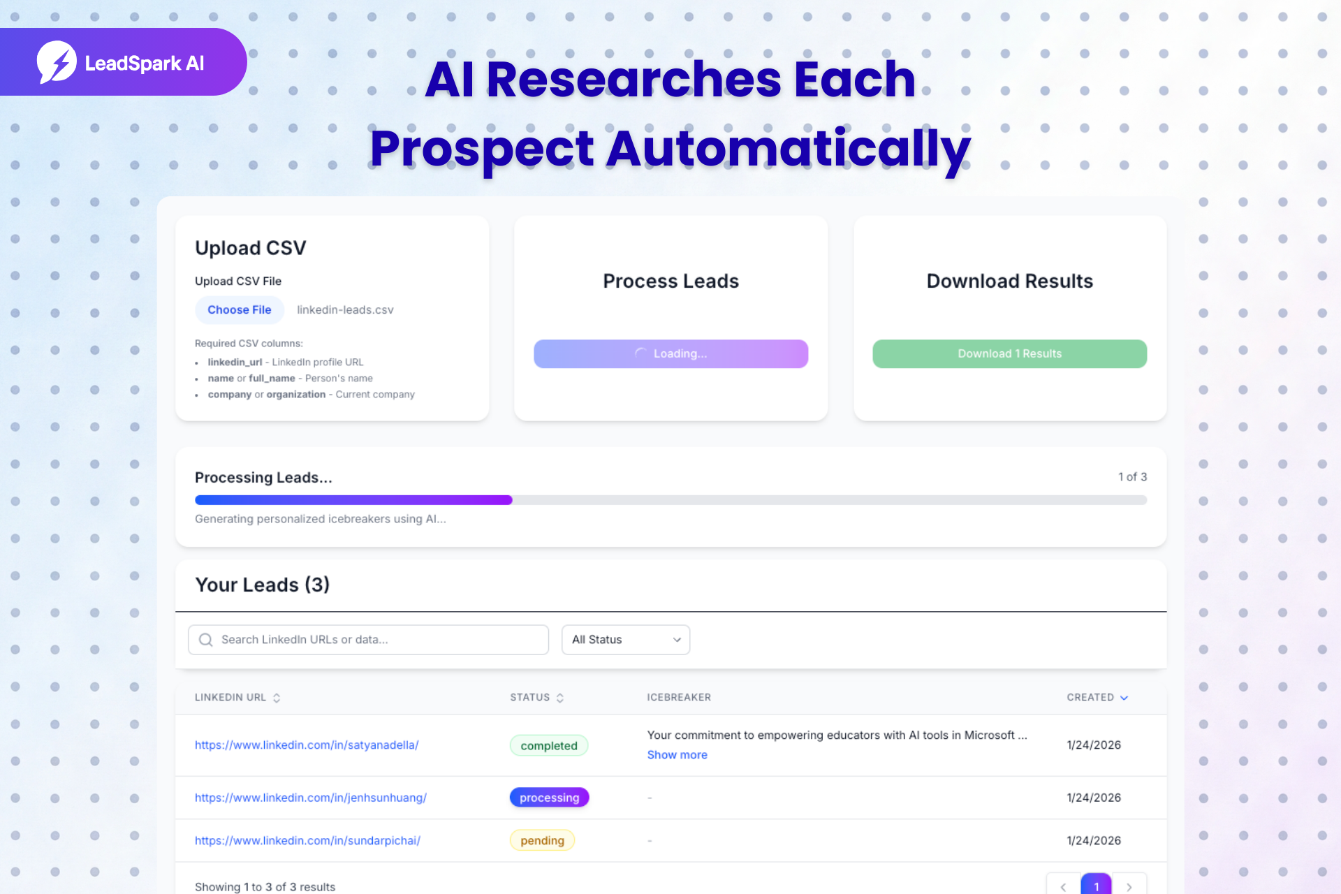 LeadSpark AI - Screenshot 2 showing product features and functionality