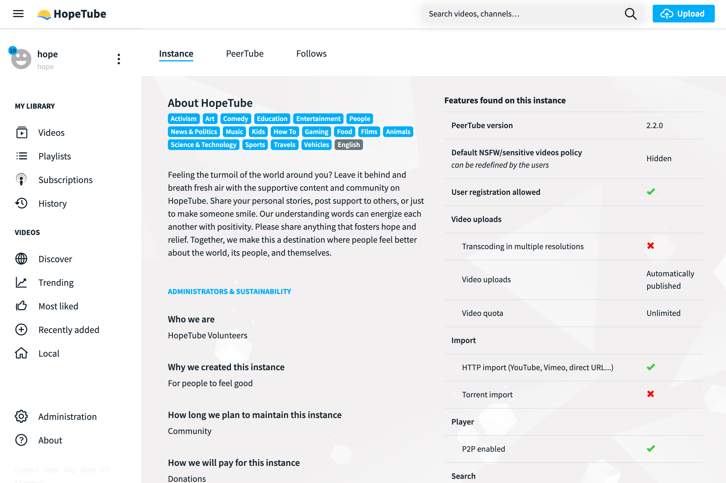 HopeTube gallery image