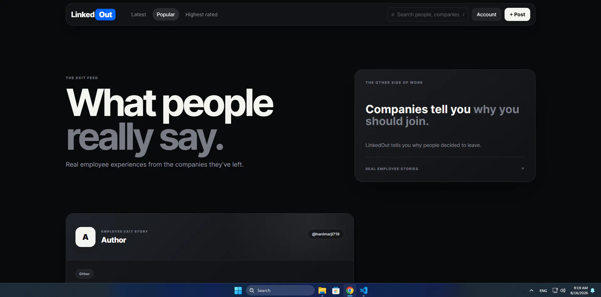 LinkedOut screenshot