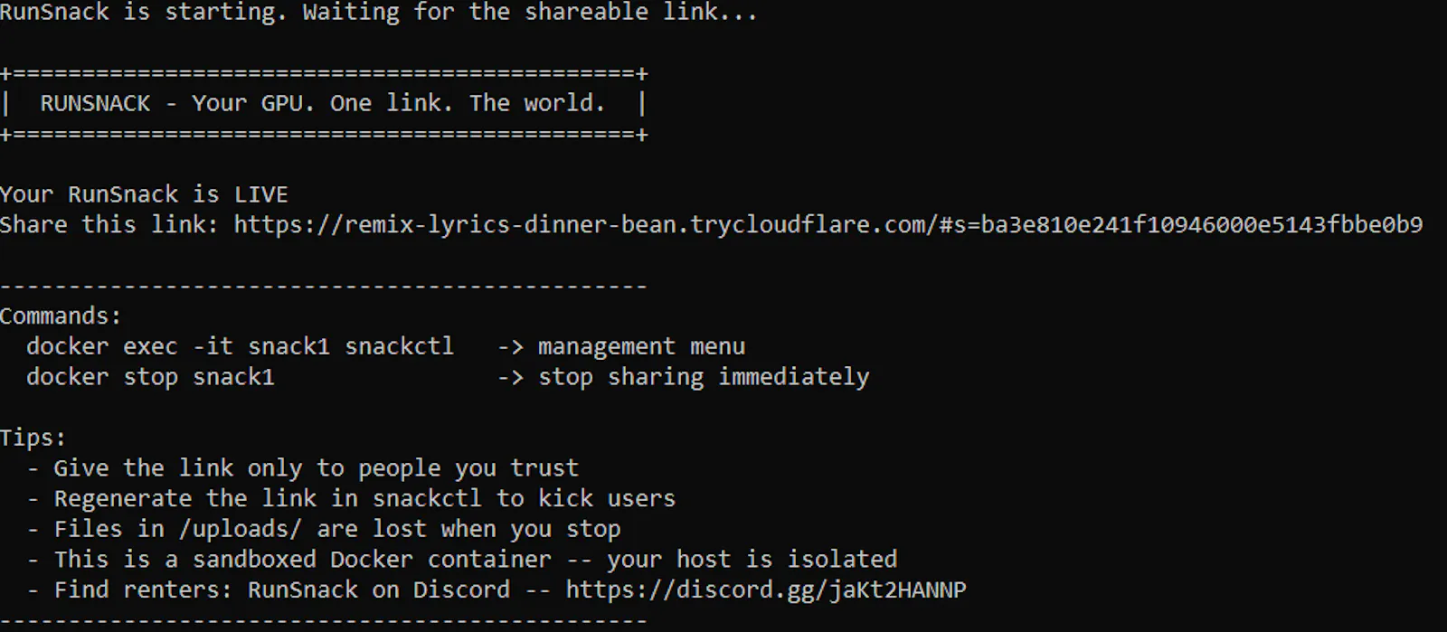 RunSnack — Your GPU. One link. The world screenshot 1