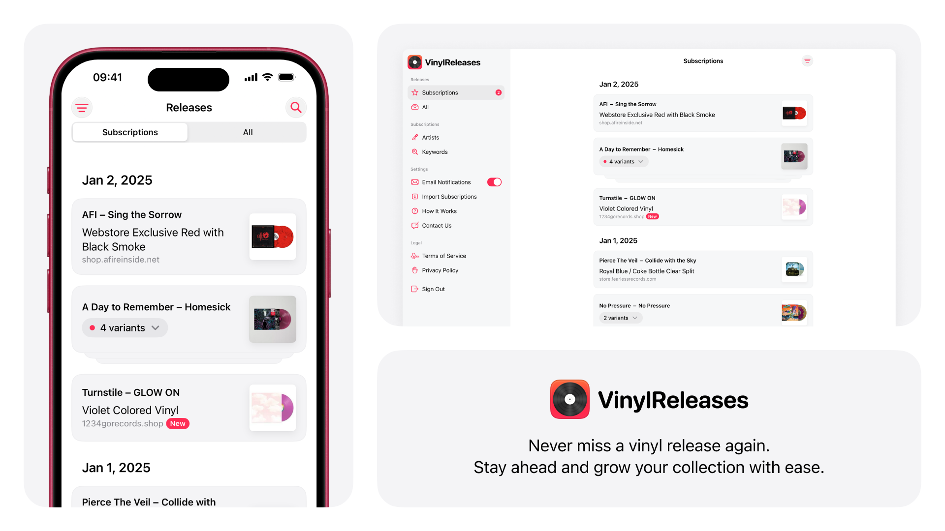 Vinylrelease - Lassen Sie sich über neue Vinyltropfen informieren, die Ihrem Geschmack entsprechen Medien 2