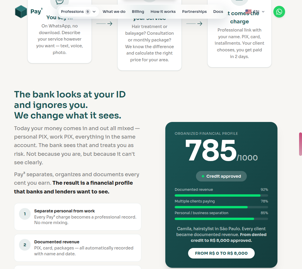 Pay³ - Screenshot 4 showing product features and functionality