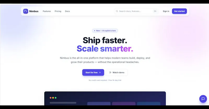 Nimbus - Premium SaaS Template screenshot 1