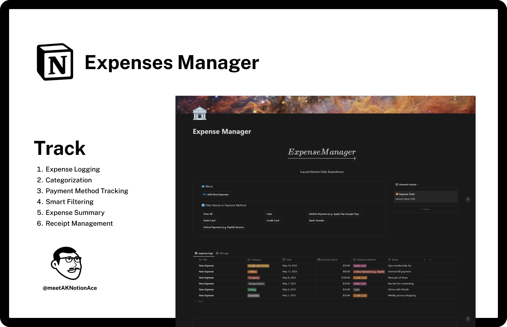 Expense Manager Notion Template